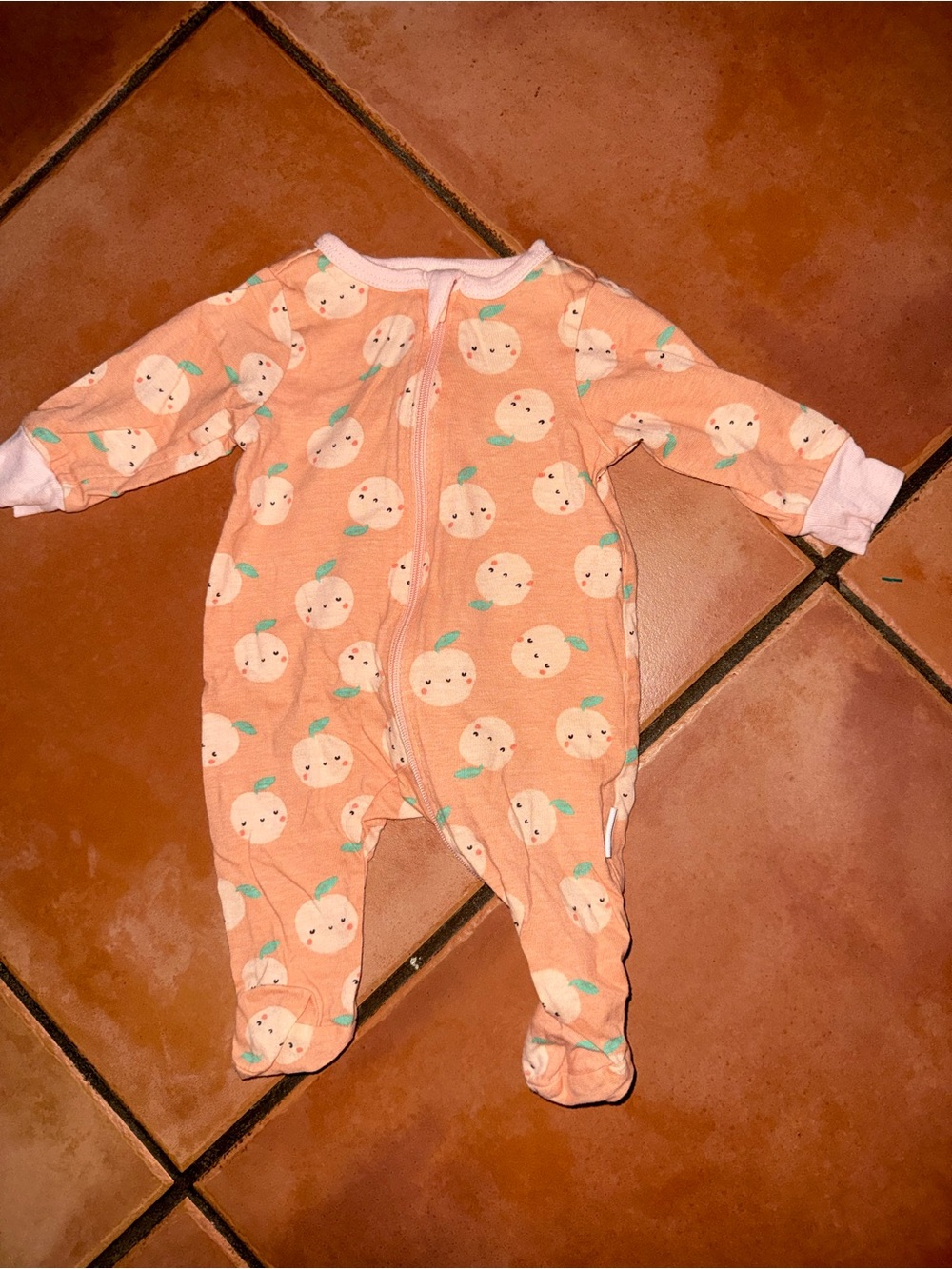 Gerber‎ Peach-Print Pink Footed Baby Sleeper